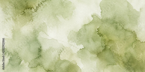 Fotografie Muted Sage Green Dusty Olive Calm Earthy Wash Watercolor Texture Background