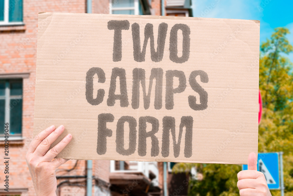 Valokuva "Two Camps Form" Opposing groups coalesce
