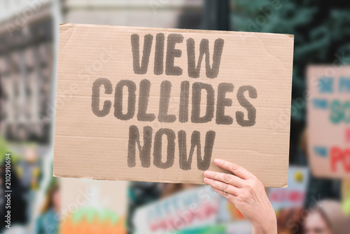 Cuadro en lienzo "View Collides Now" Two opinions clash openly