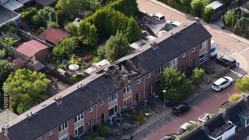 Fire Damage After Lightning Strike on Residential House