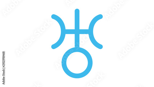 Foto Uranus astronomical and astrological symbol vector icon illustration, minimalist hand-drawn planet sign with elegant line work for educational science, horoscopes, and celestial galaxy designs