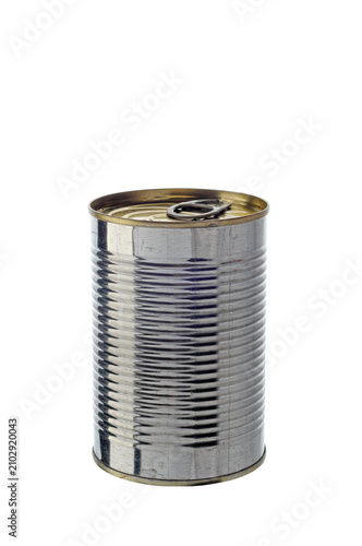 A simple tomato tin can on white background