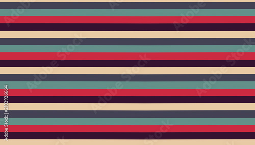 Seamless Horizontal Stripes Pattern in Retro Multicolored Tones