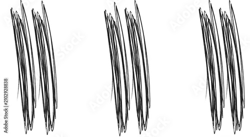 Foto Wavy vertical scribble brushes – hand-drawn sketchy line bundle brush pack for
