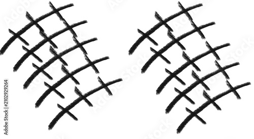 Cuadro en lienzo Crosshatch mesh scribble brushes – hand-drawn grid pattern brush pack for Adobe