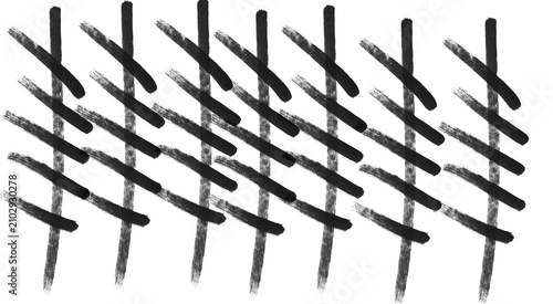 Bild auf Leinwand Hand-drawn tally mark scribble brushes – counting tally strokes brush set for Ad