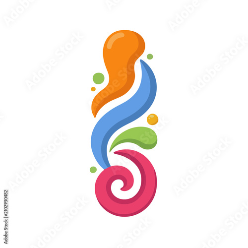 Abstract colorful swirl and dots