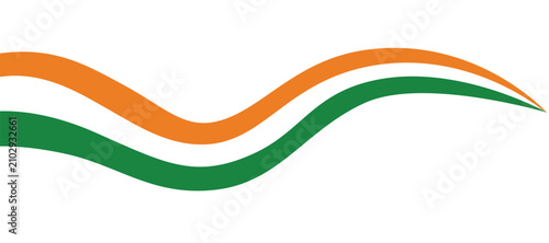 Foto Flag of India illustration wave style.