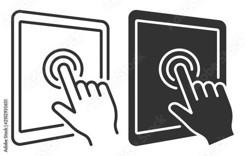 touch screen hand gesture icon set user interface technology on transparent background