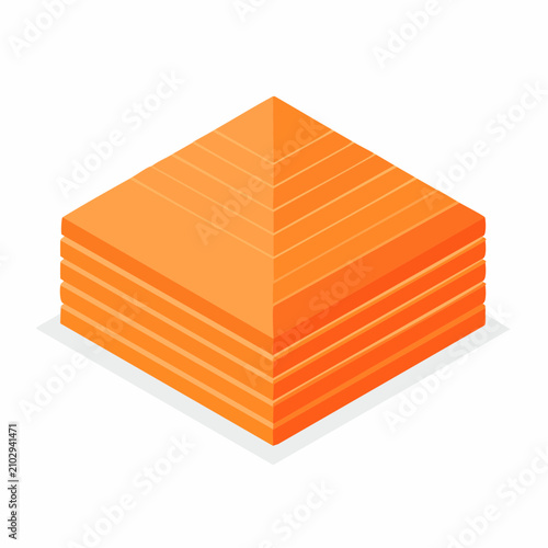 Isometric orange layered cube.