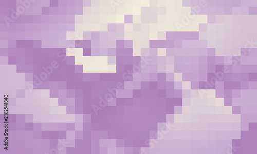 Abstract Purple Pixel Mosaic Background, Soft Lavender Cream Square Pattern Digital Design