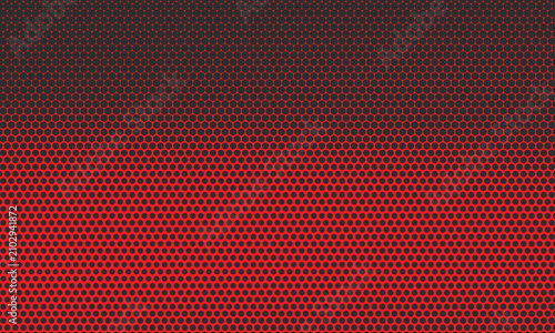 Abstract Dark Red Hexagon Halftone Background, Bold Honeycomb Pattern Gradient Gaming Design
