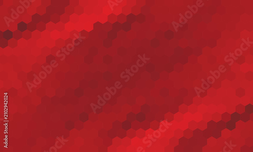 Abstract Red Hexagon Mosaic Background, Bold Crimson Dark Red Geometric Pattern Design