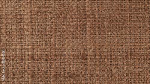 Canvastavla Brown fabric texture background. Woven cloth close-up