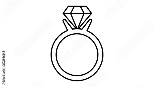 фотографія Luxury diamond engagement ring vector icon with editable stroke and adjustable line weight