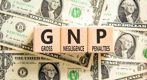 Foto GNP gross negligence penalties symbol