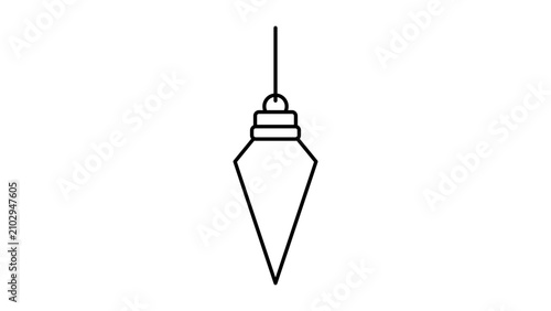 Bild auf Leinwand Clean plumb bob tool vector illustration with editable stroke and adjustable line weight for professional masonry carpentry and surveying equipment minimalist construction design outline icon