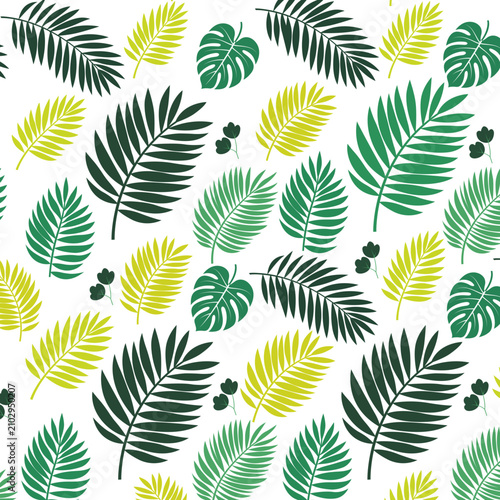 Tropical Palm Fronds Vector Pattern