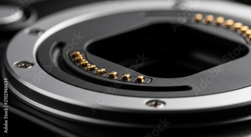 Camera lens mount close-up view.