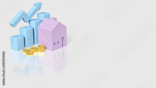 Real Estate Growth and Home Investment Success Concept 3d render.
