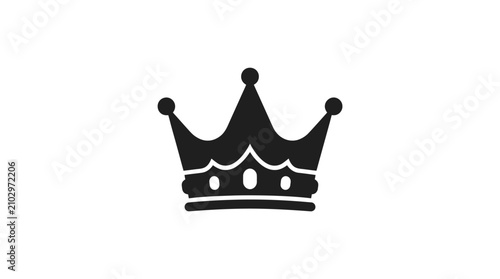 Φωτογραφία Crown Silhouette Against A White Background Minimalist Design