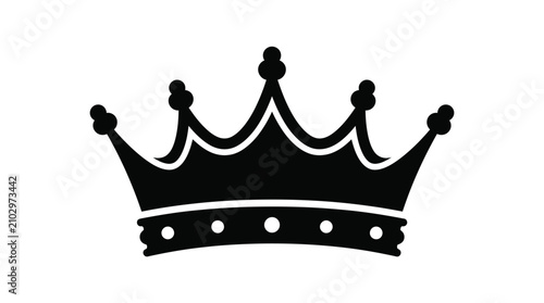 Konstfotografi Black crown silhouette on a white background regal symbol of power