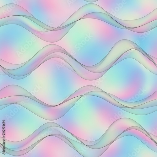 Soft Pastel Abstract Waves Flowing Across Iridescent Gradient Background