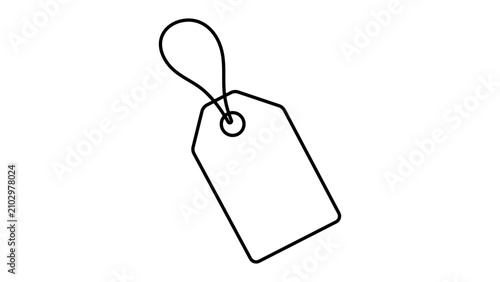 Professional Brand Tag Vector Icon Featuring Editable Stroke and Adjustable Line Weight for Customizable Product Labeling. Sleek Outline Illustration for Business Identity and Retail Branding.