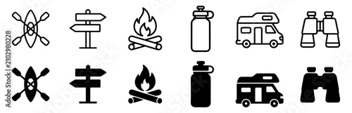 Konstfotografi Black and white printer icons with a photo printout, line and solid style on tra