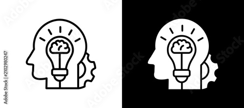Quadro su tela Creative Thinking whiteblack icon