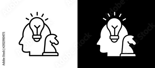 Bild auf Leinwand Innovation Strategy whiteblack icon