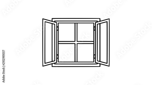 Obraz na płótnie Open window vector icon illustration