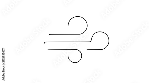 Quadro su tela Minimalist vector illustration of wind gust lines and air flow symbol, hand-draw