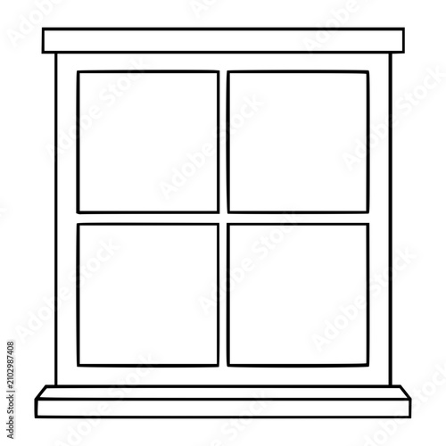 Fotografie Window Frame Vector Icon Illustration