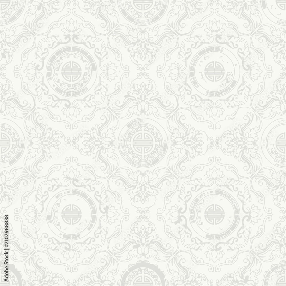 Obraz premium A subtle white background with a repeating decorative circular pattern