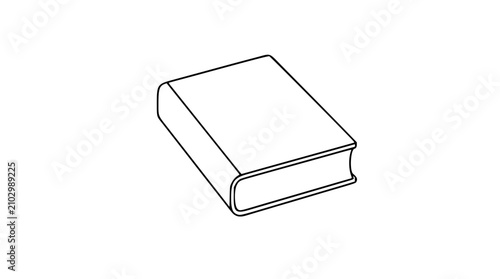 Schilderij op canvas Minimalist Vector Book Icon, Hand-Drawn Line Art Illustration with Isometric Vie