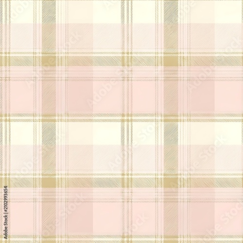 Soft Pastel Pink and Cream Plaid Pattern Seamless Textile Background