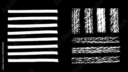 Fotografía White chalk line textures with varying roughness against a black background a se