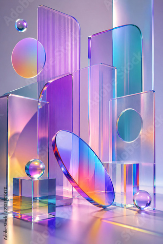 Premium Glassmorphism Abstract Background with Gradient Glass