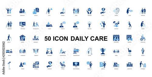 Slika na platnu daily care icon collection