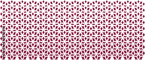 Burgundy Geometric Floral Seamless Pattern Decorative Vector Background Design