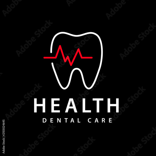 Dental clinic medicine minimalist logo design vector