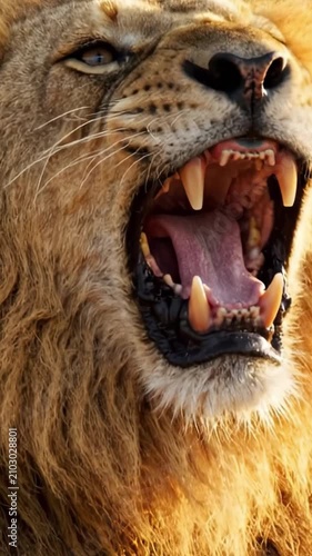 Majestic Close-Up of a Powerful Lion Showcasing Its Strength and Beauty in a Natural Habitat – A Stunning Portrayal of the King of the Jungle