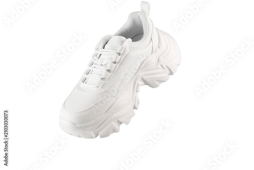 White Chunky Athletic Sneaker Isolated      