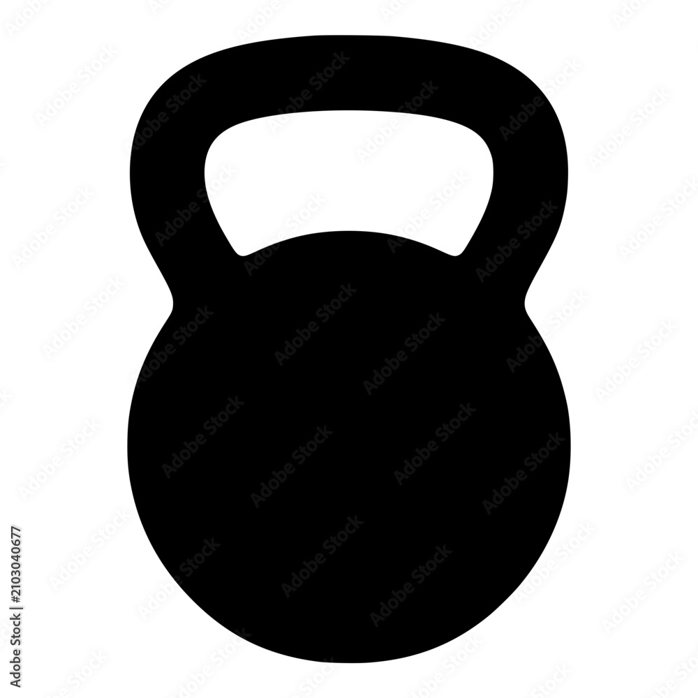 Fototapeta premium Kettlebell Weight Silhouette for Gym Strength Training and CrossFit Workouts