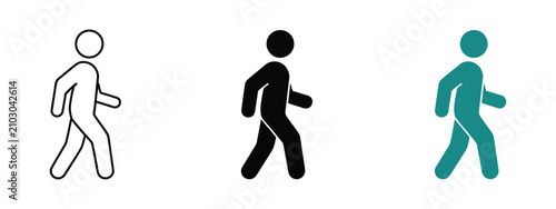 Walking pictogram, person walking icon, pedestrian symbol
