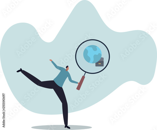 Slika na platnu Global world economic analysis, international work opportunity, oversea research or investment country risk,human life and situation