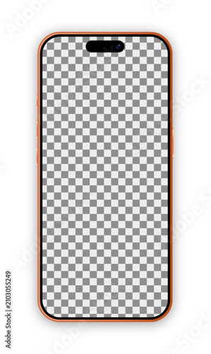premium smartphone blank screen mockup with transparent display for mobile app presentation