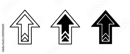 Tableau sur toile Upward Arrow Icons: Growth, Progress, Directional Symbols for Business and Techn