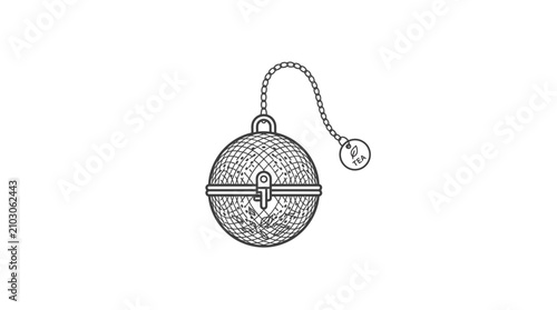 Konstfotografi Stainless steel tea infuser ball with chain for loose leaf brewing